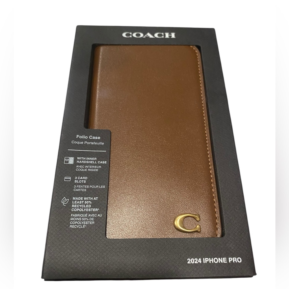 Coach Brown Folio Phone Case